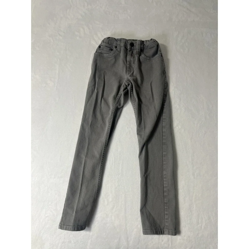 Levis 510 Jeans Boys 8 Reg Super Skinny Gray Denim School Kids Youth City*